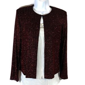 XSCAPE BY LAWRENCE KURTZ Cardigan Black and Red